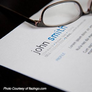 close up of a resume