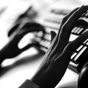 hands typing