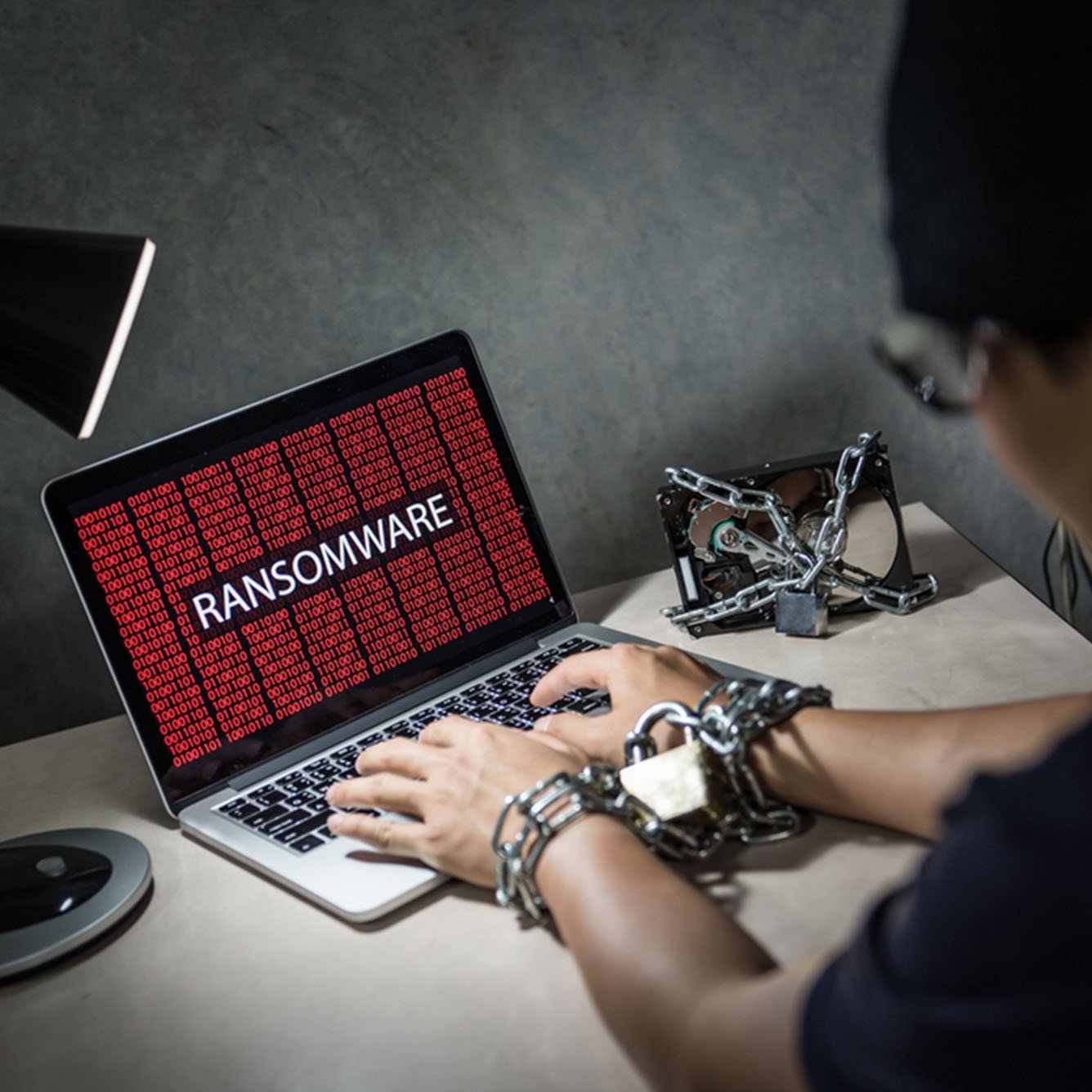 ransomware image on computer