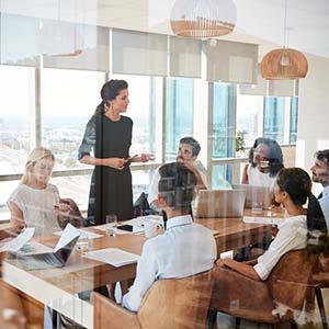 HR Manager Leading a Meeting