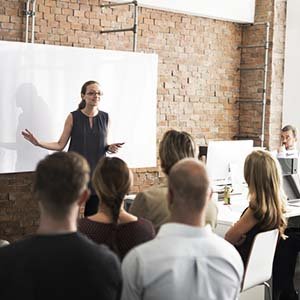 Organizational Leader Giving a Presentation