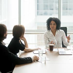 Woman Manager Leading a Meeting