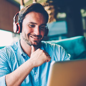 Man Studying Data Analytics