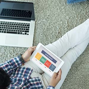 scholarship page on a tablet