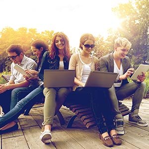 modern learners on laptops