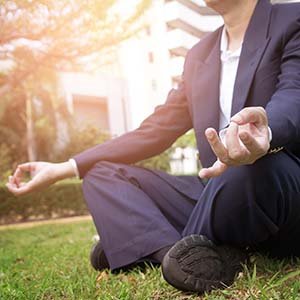 businessman meditating