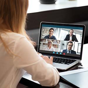 woman in virtual meeting